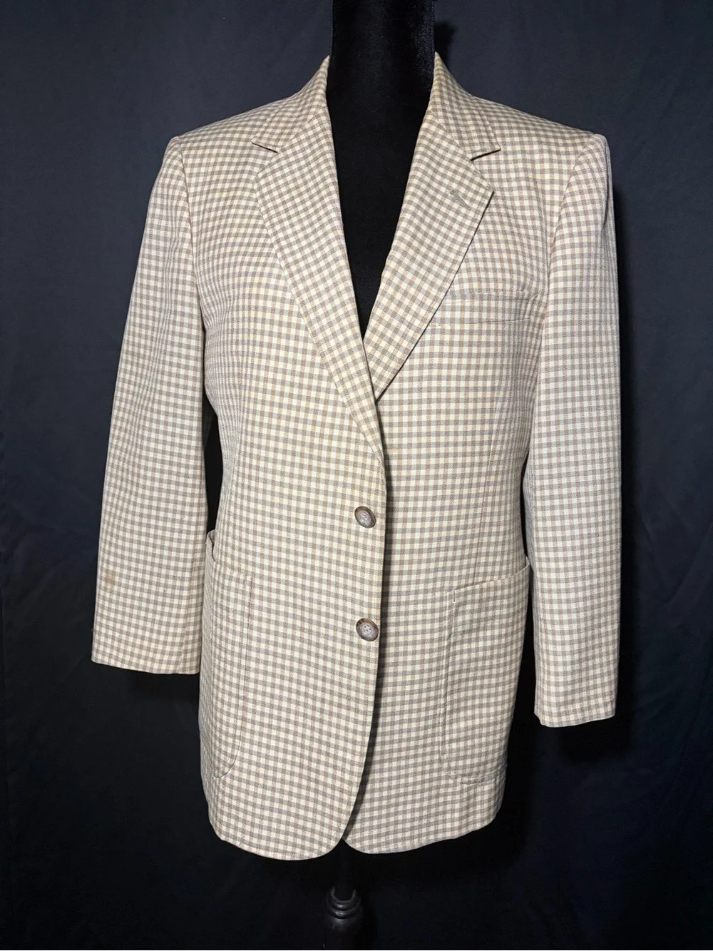 Classic 80s Buckingham Men’s Checked Sport Blazer